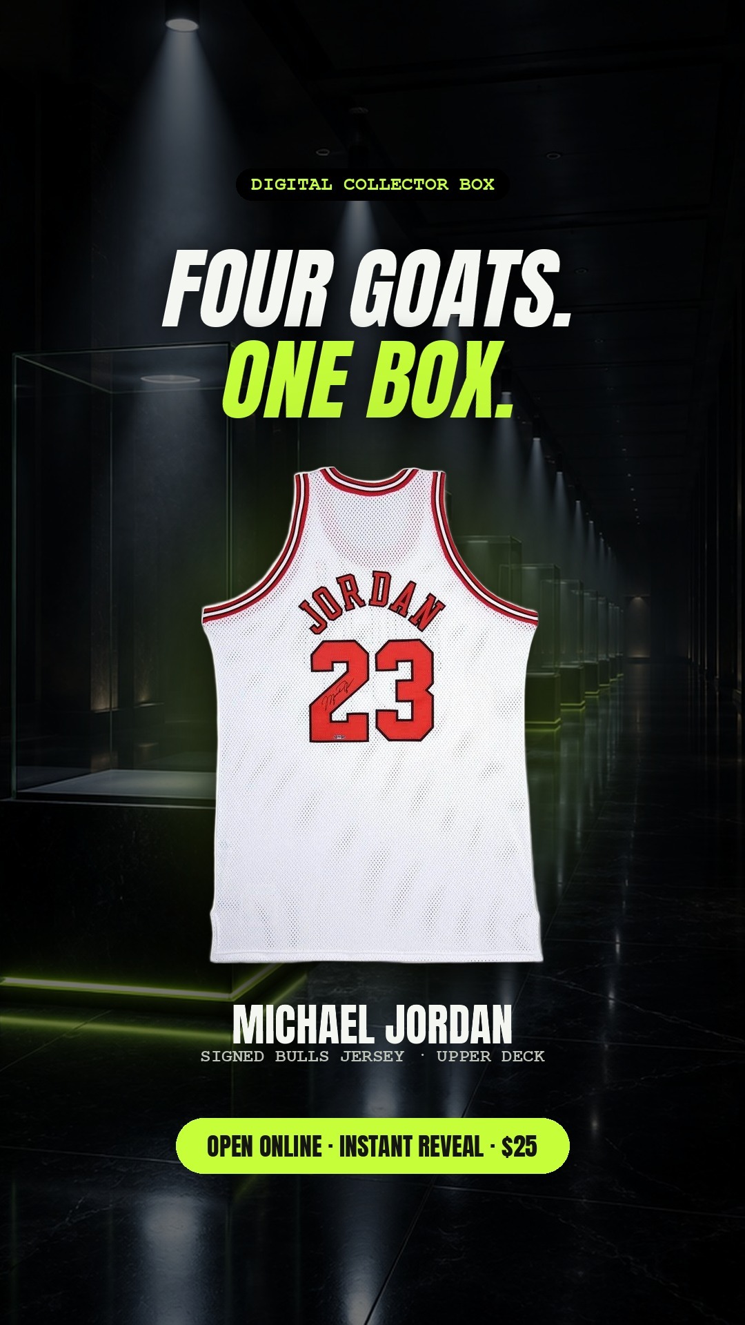 Jordan. Brady. Messi. Tiger. $25 a box.