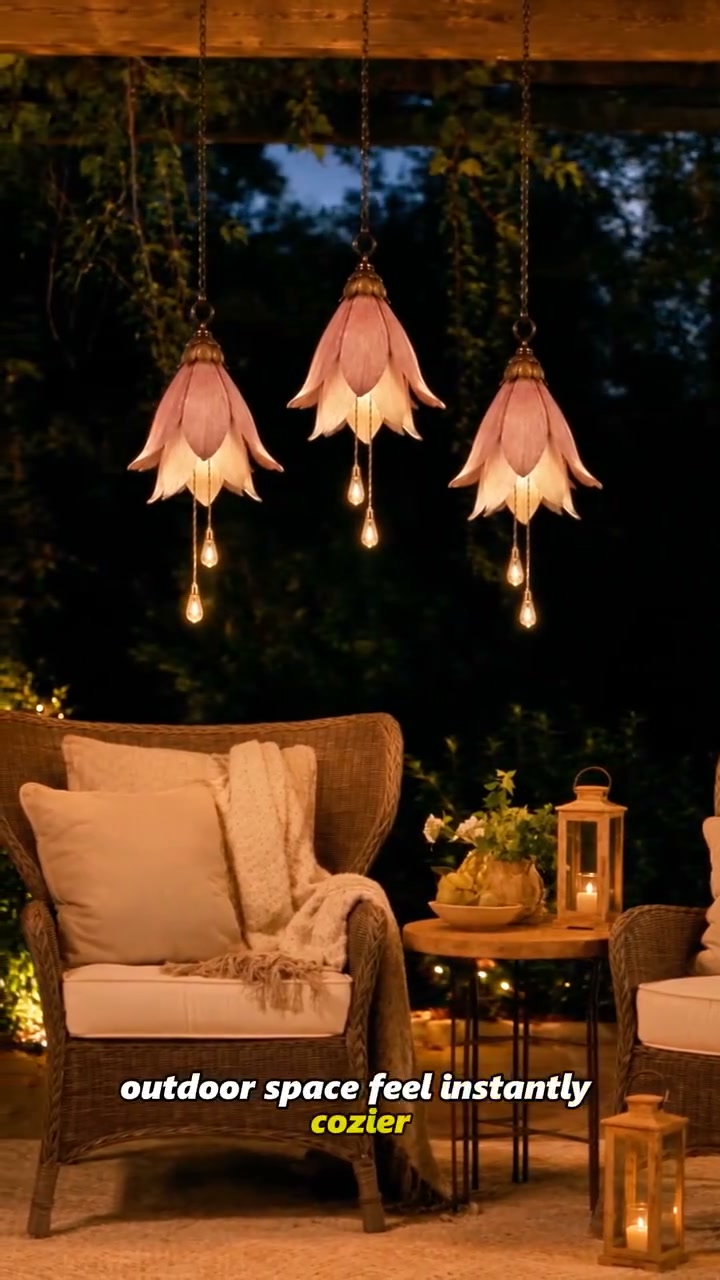 Vintage Flower Hanging Light – Cozy Garden Glow