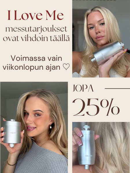 I LOVE ME -messutarjous suihkusuodattimista