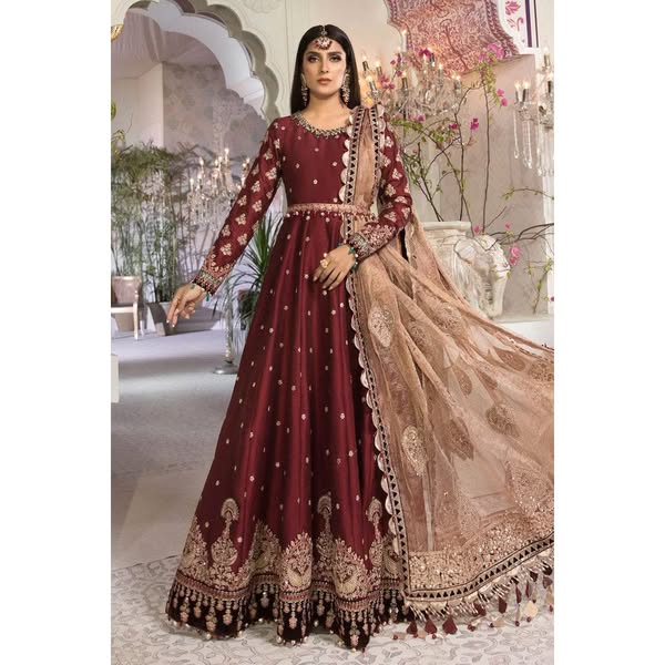 Maria b Maroon and Salmon pink (BD-2204)