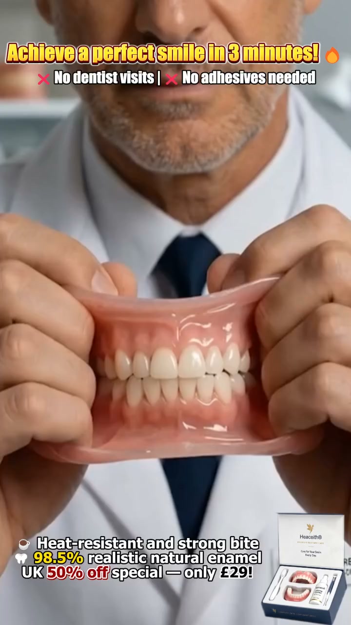 Tired of loose dentures and messy glue? Get a secure, natural smile right at home—no dental visits required!