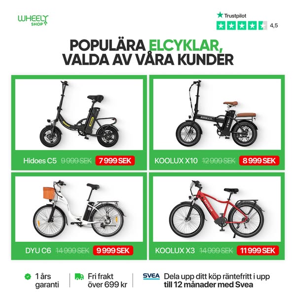 Kampanj elcykel | Elcyklar med sänkt pris | Wheelyshop