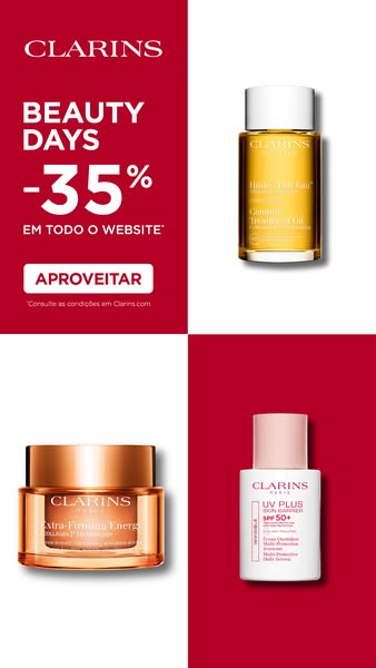 Beauty Days Clarins, com desconto de 35%