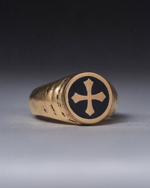 The Midnight Onyx Cross Ring