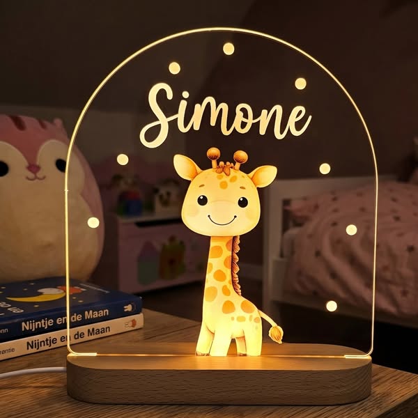 Schattig Dierennachtlampje met eigen naam - Bella Mia