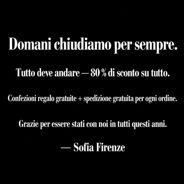 Tutto deve andare — sconto dell’80%.