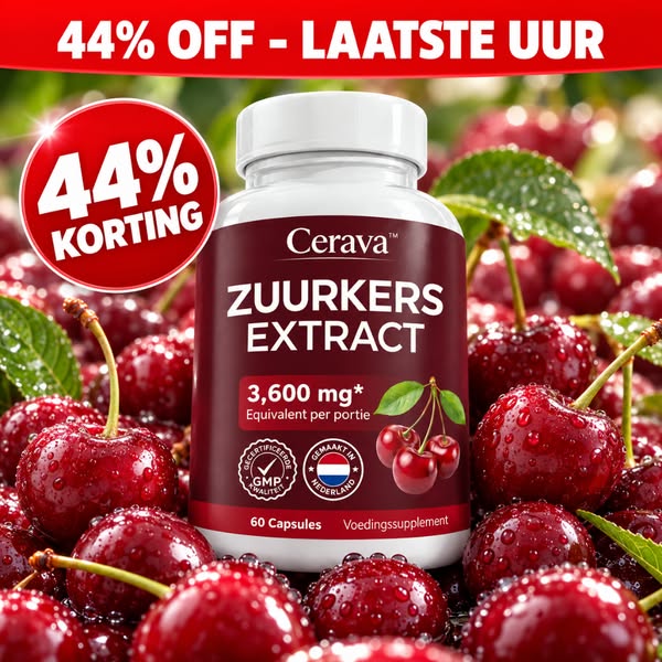 Cerava™ Zure Kersenextract — nu tot 44% korting