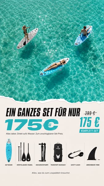 SUP-Sommerdeal: 110 € sparen