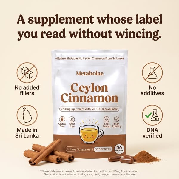Ceylon Cinnamon 7200mg Equivalent with MCT Oil
