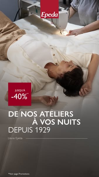 Jusqu'à -40% sur votre literie