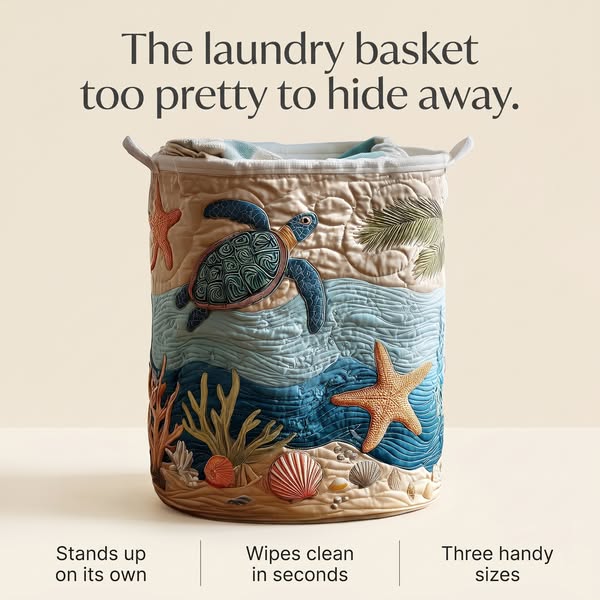 The laundry basket too pretty to hide away