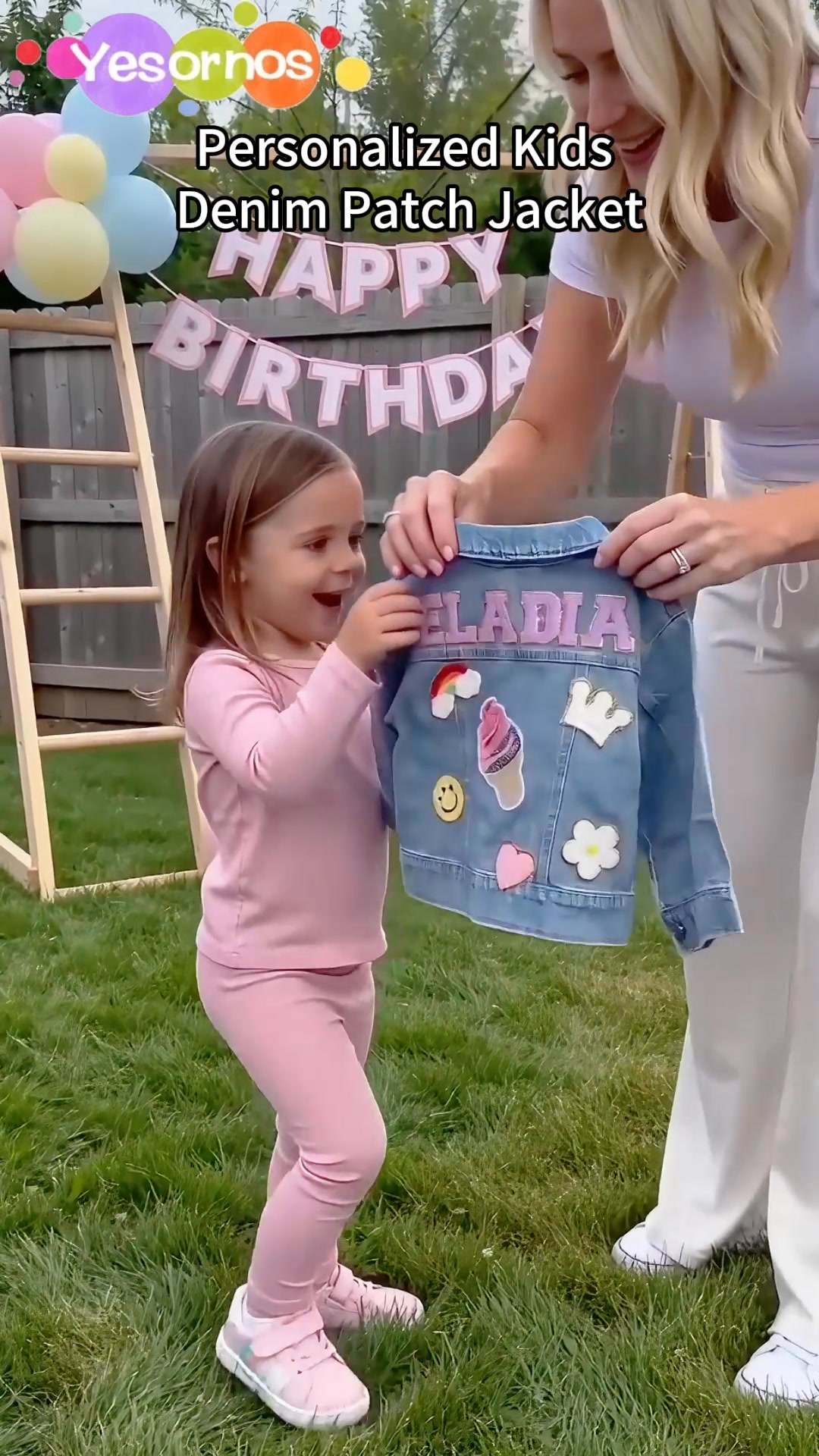 Personalized Kids Denim Patch Jacket