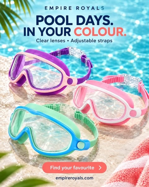 Swim Goggles & Nose Cover Masks | Empire Royals
