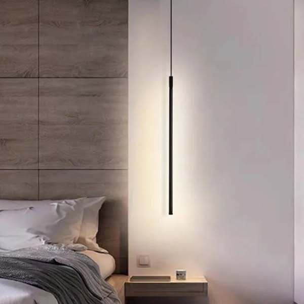 Aluminum Silicone Cylinder LED Pendant Light - Matte Black, Natural White (4000K)
