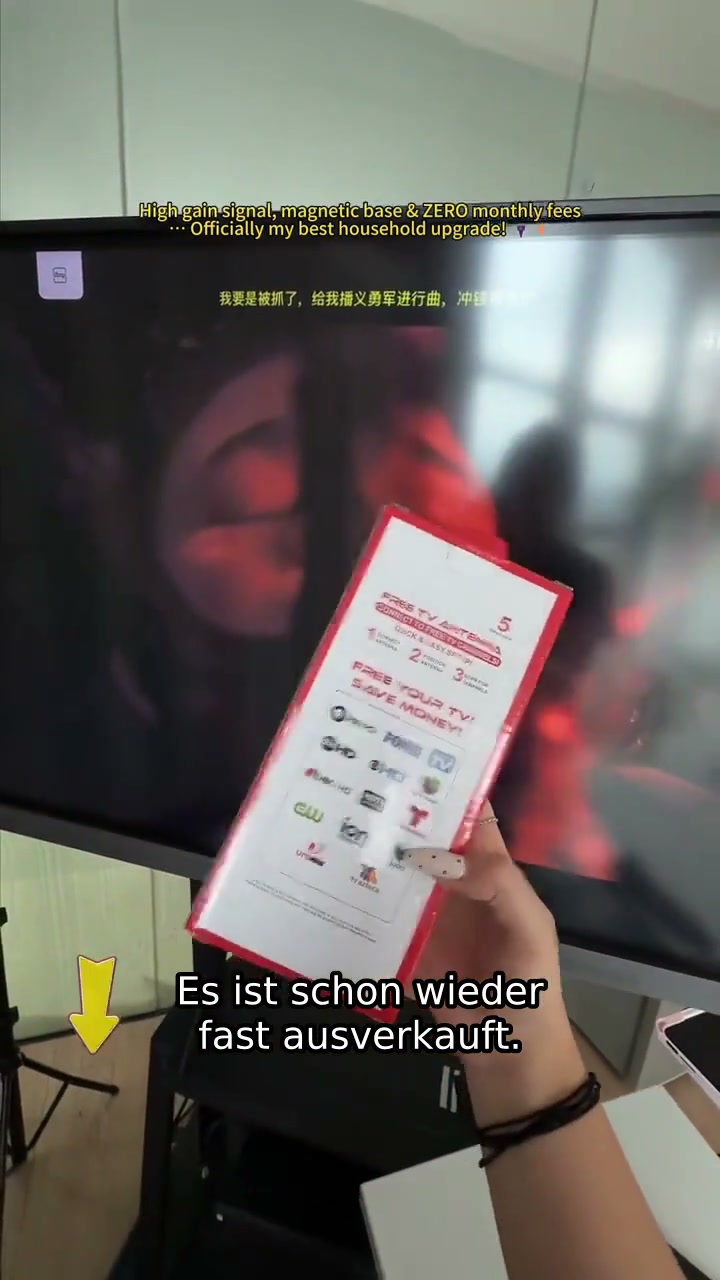 Digitale HDTV-Zimmerantenne mit hoher Verstärkung und Signalverstärker – kein Abonnement, einfache Installation