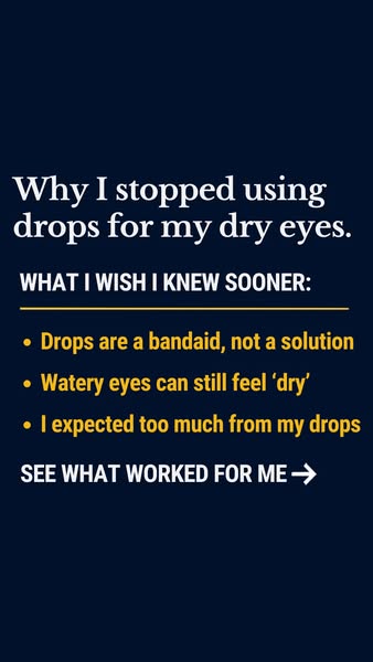 Fish oil wasn’t the oil my dry eyes needed