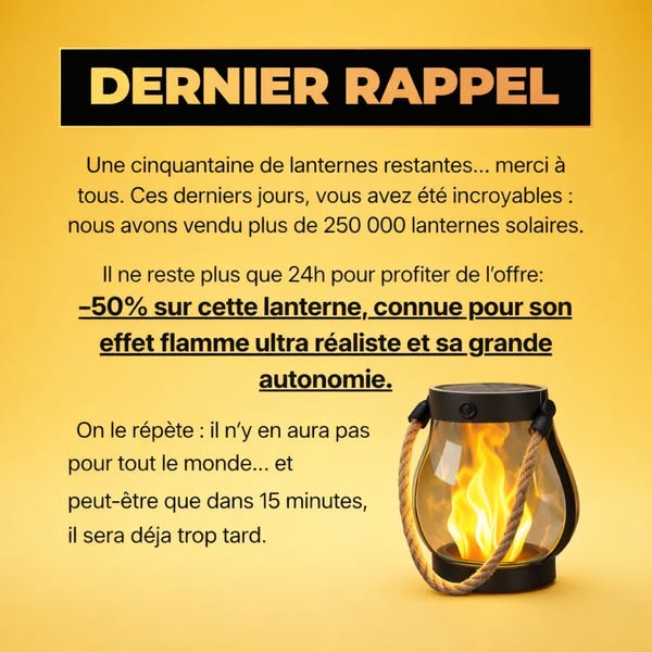 50% — Dernier rappel avant rupture de stock