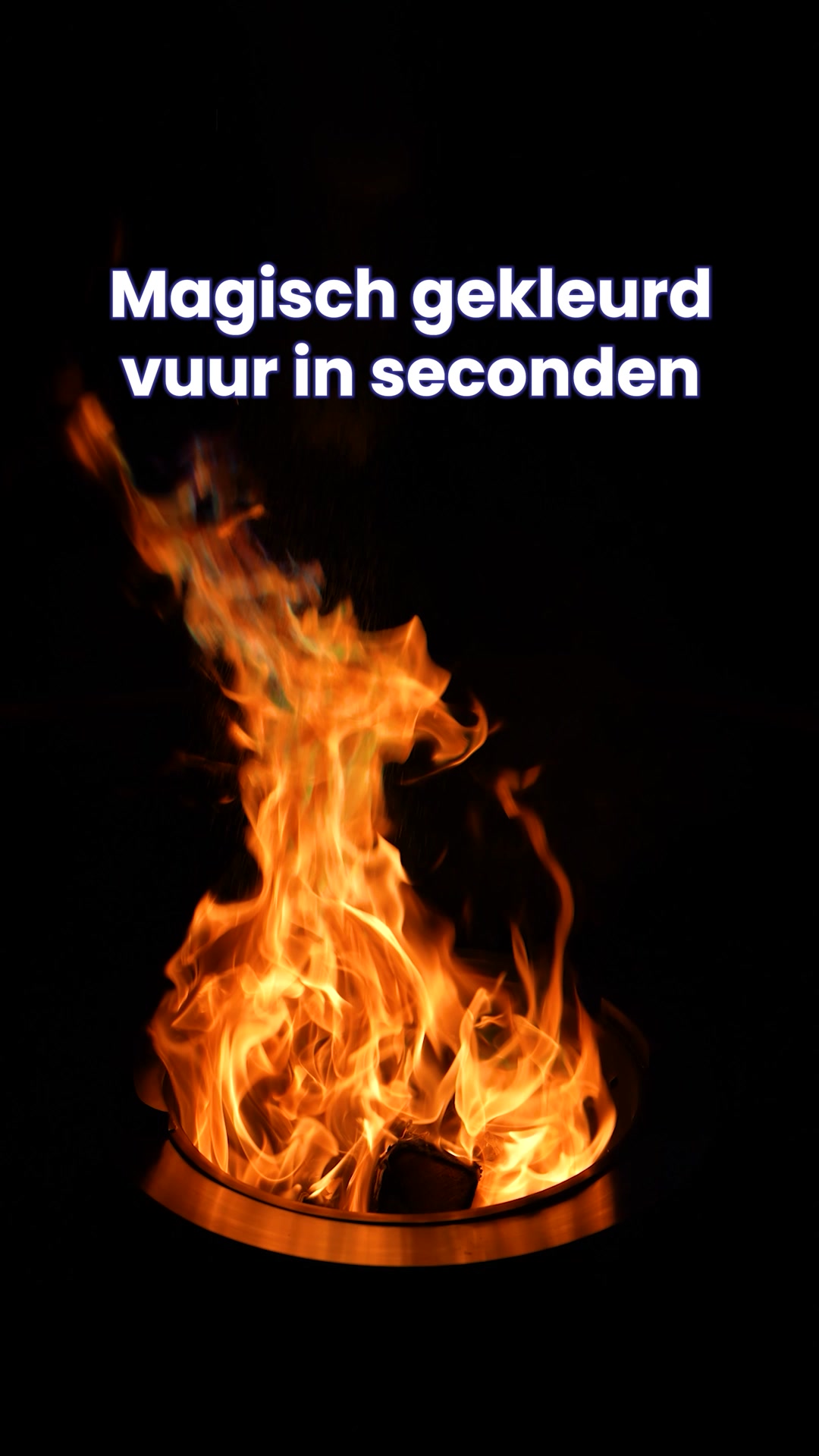 Binnen enkele seconden kleurrijke vlammen
