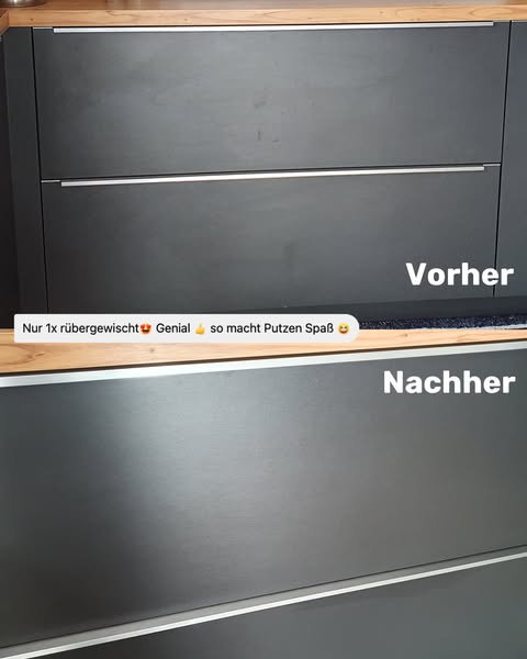 Einmal wischen. Sauber.