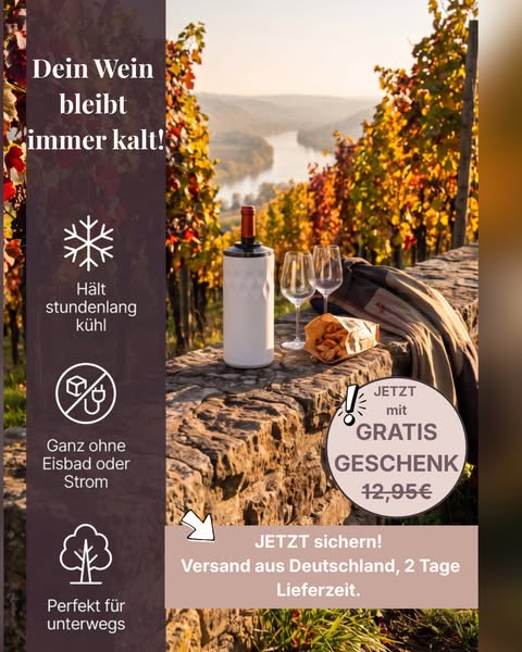 Cool & Carry | To-Go Edelstahl-Weinkühler + Geschenk