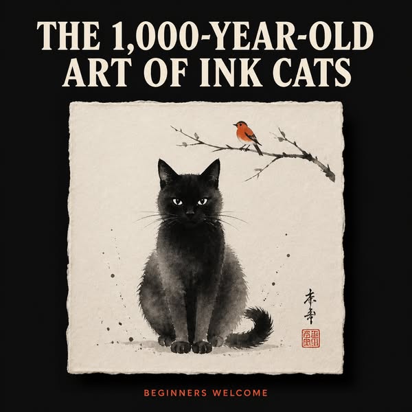 Learn The Ancient Japanese Art Of Painting Ink Cats