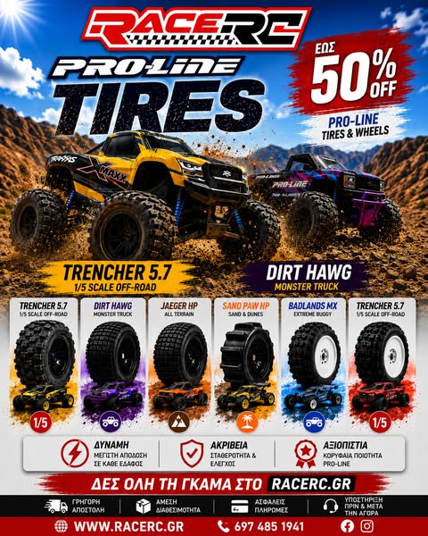 PRO-LINE TIRES & WHEELS – ΠΡΟΣΦΟΡΑ ΕΩΣ 50% ΣΤΟ RACE RC!