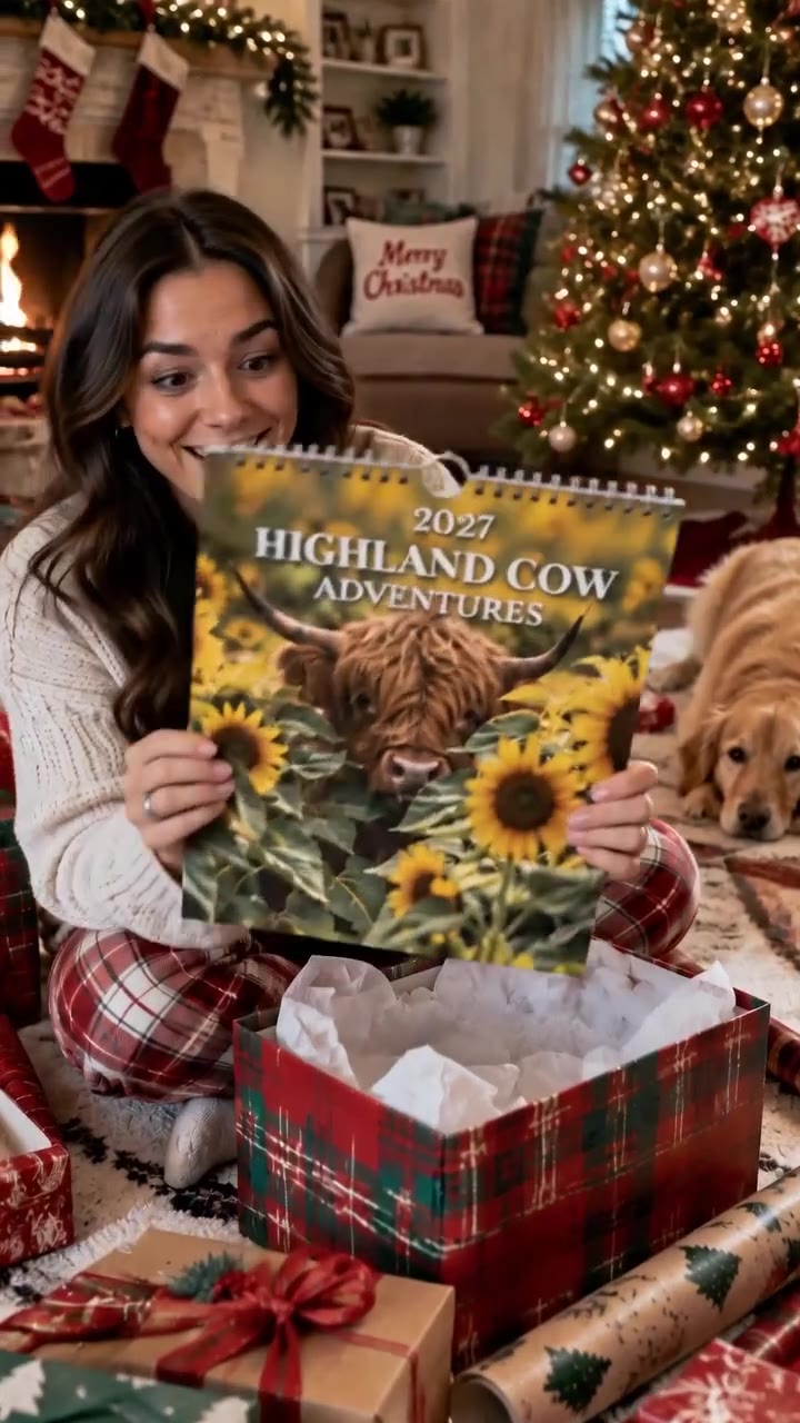 2027 Highland Cow Wall Calendar