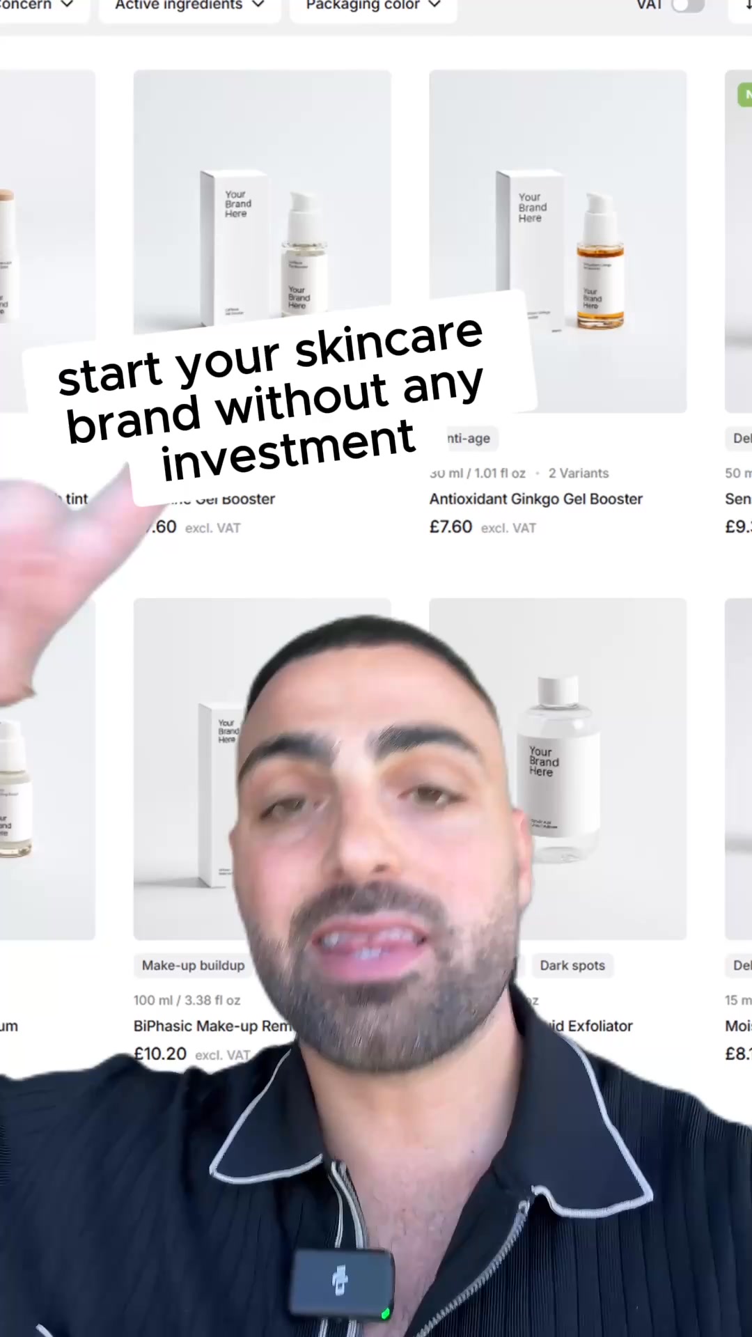 €0 upfront. Your skincare brand, ready to go.