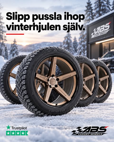 Kompletta vinterhjul. Klart.