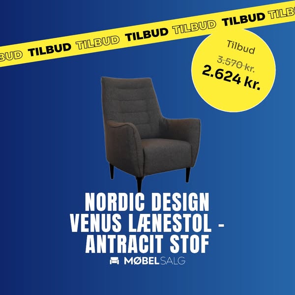 Nordic Design Venus lænestol - Antracit stof