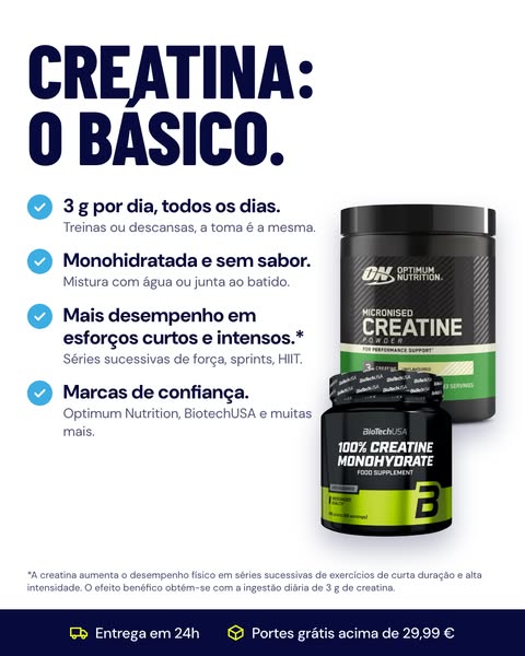 Creatina: 3 g por dia
