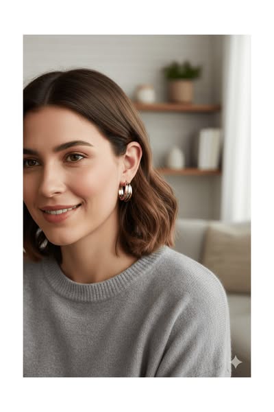 Majique London Sleek Pivot Stainless Steel Hinged Earring Colour: Multi