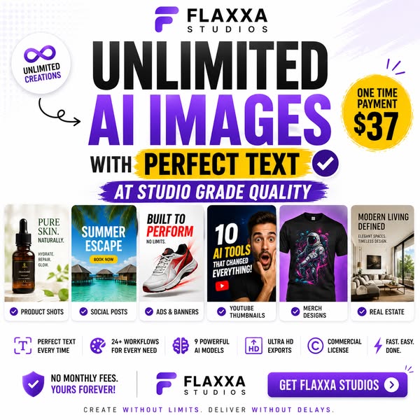 Unlimited AI Designs, Perfect Text