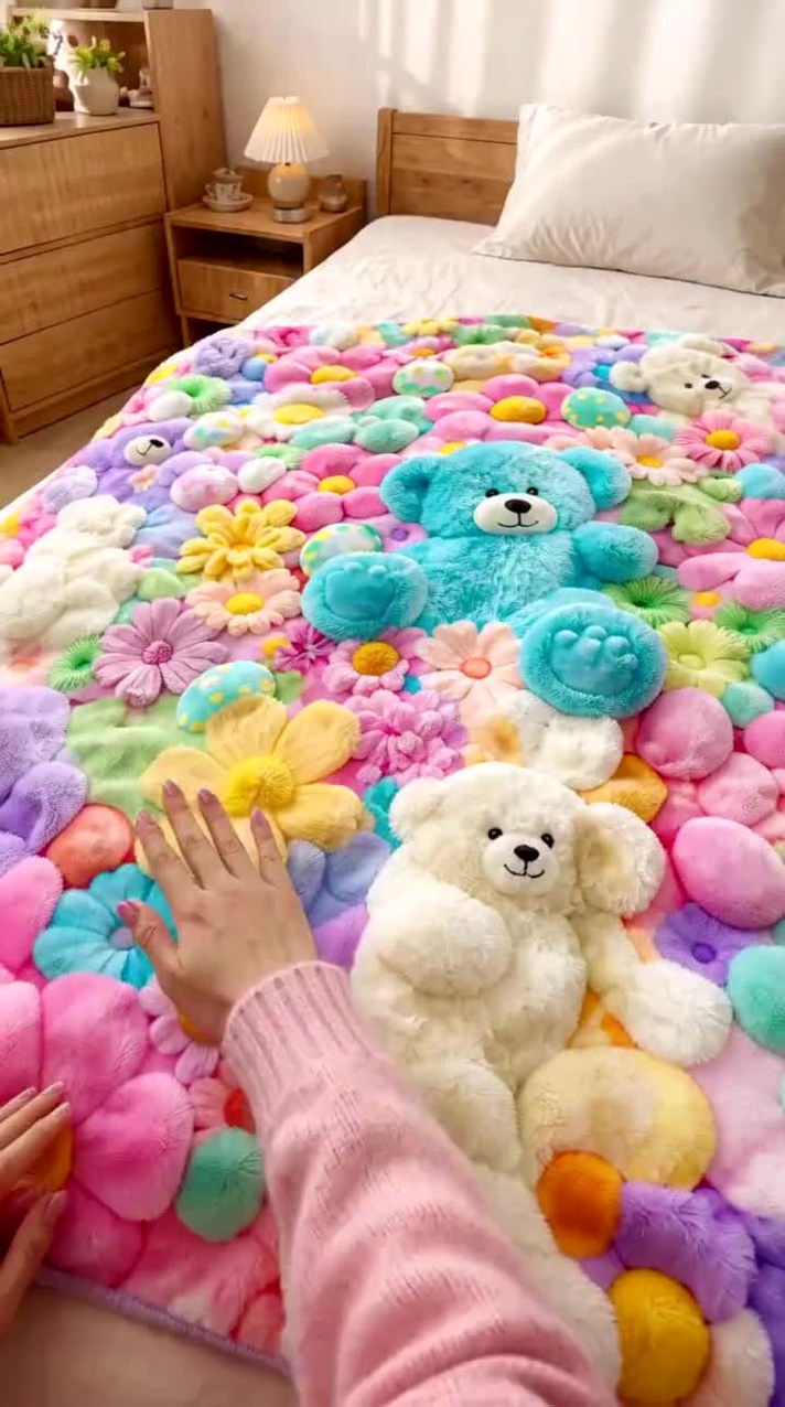 Cute Plush 3D Throw Blanket