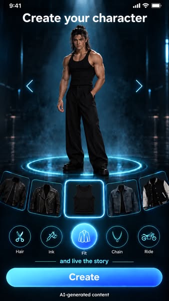 Tap to meet your character