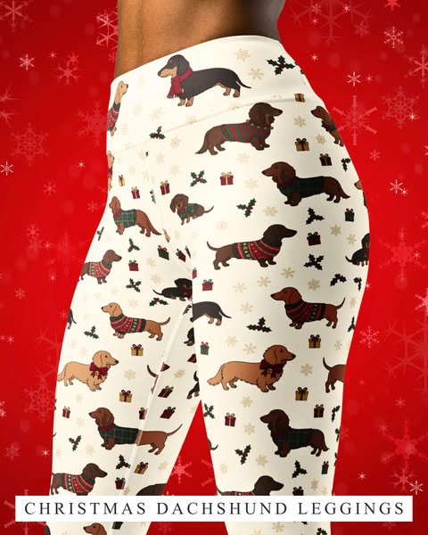 Christmas Dachshund Leggings