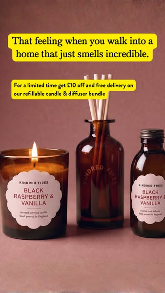 Get £10 off our large refillable candle & diffuser bundle, with free delivery.