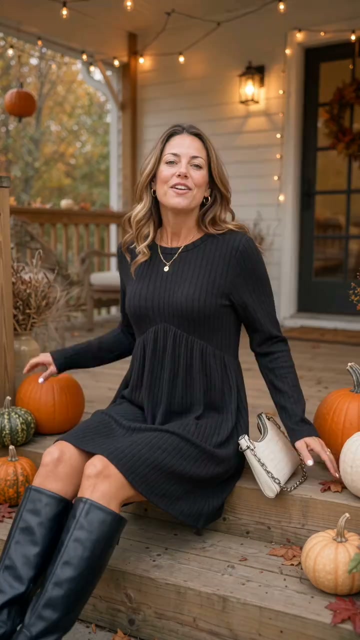 Ribbed Knit Midi, A-Line Fit