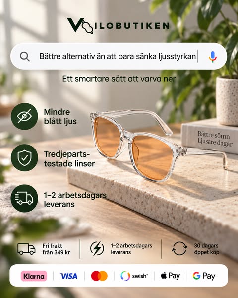 99% blåljusglasögon – 349 kr