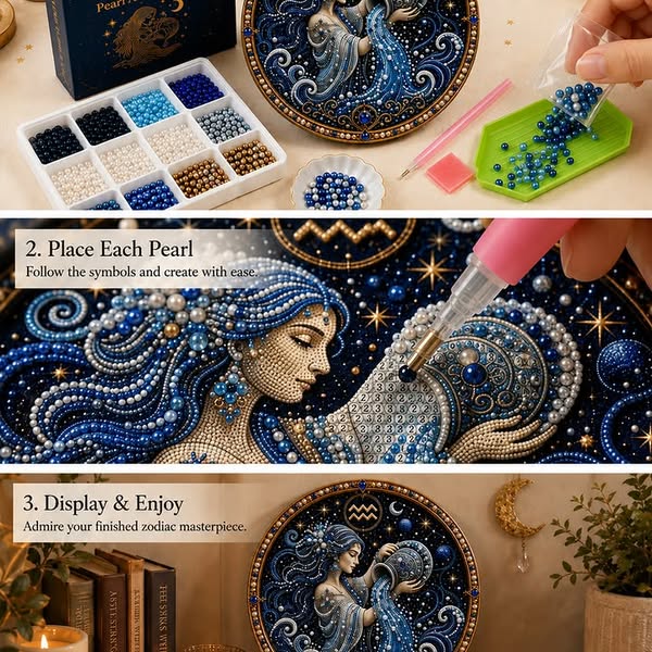 Premium 3D Pearl 12 Zodiac Signs Art Kit