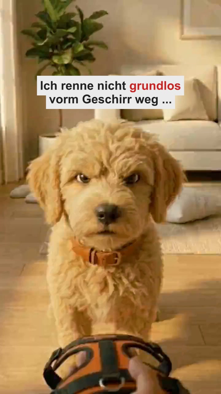 Das Geschirr tut ihm weh.