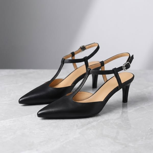 Odelia Leather Heels - 50% Off