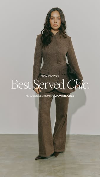 Tweed Tailored Set - Dark Brown