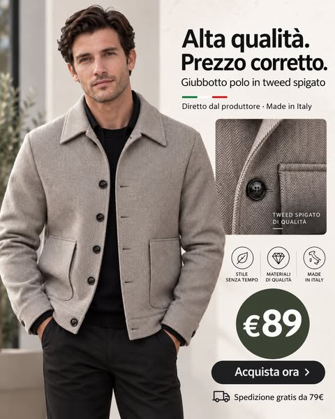 Giubbotto Made in Italy a €89
