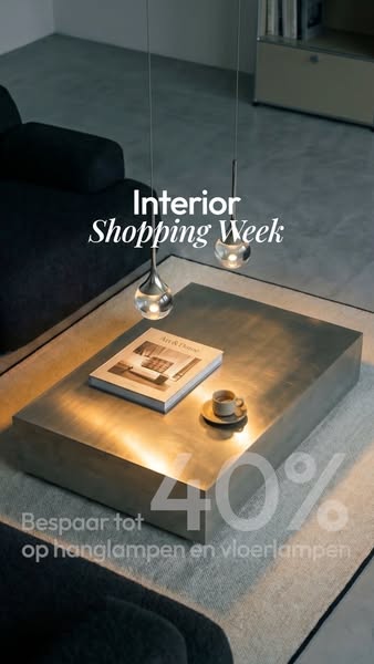 Interior Shopping Week - tot 40% korting op staande lampen & hanglampen.