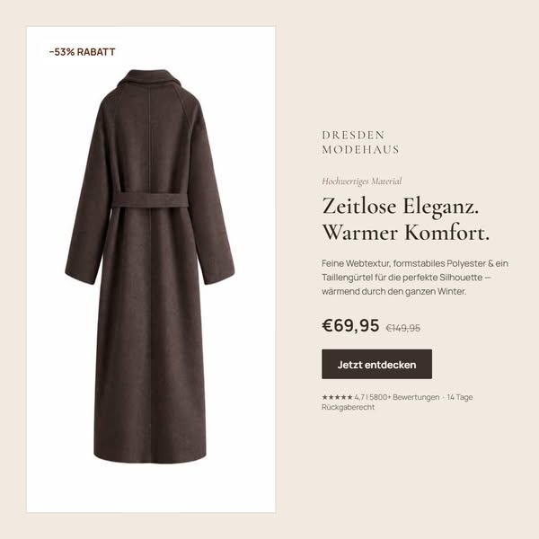 Wickelmantel – 53% Rabatt