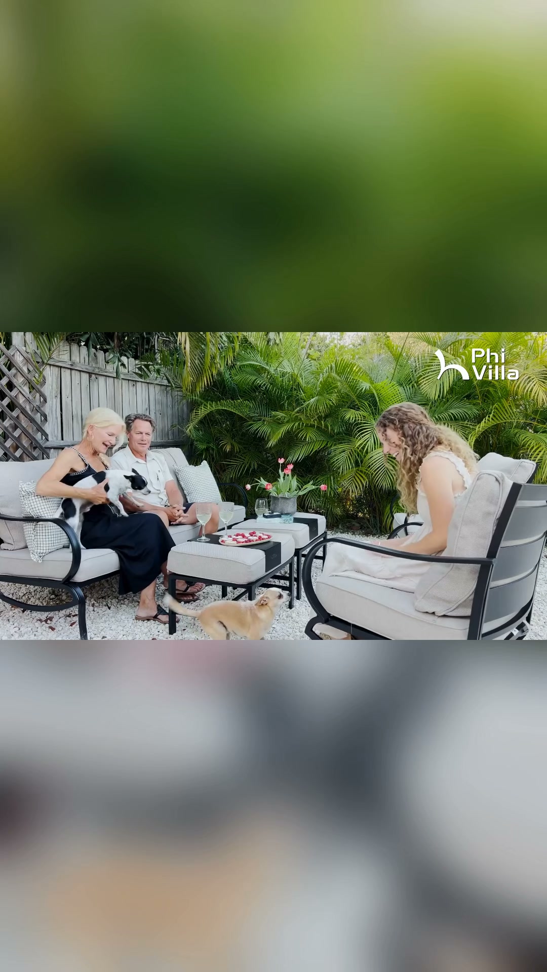 7-Seater Outdoor Metal Wave Sofa Set with Ottomans