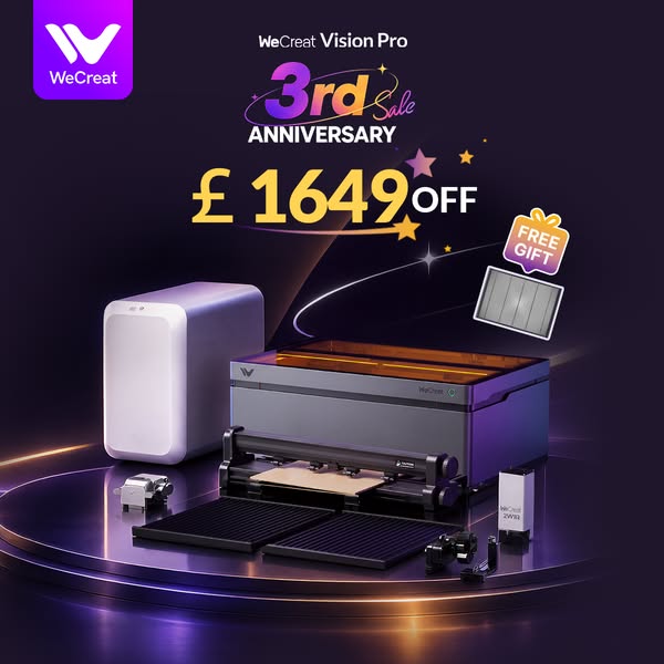 WeCreat Turns 3! Vision Pro 45W Save Up to £1,649