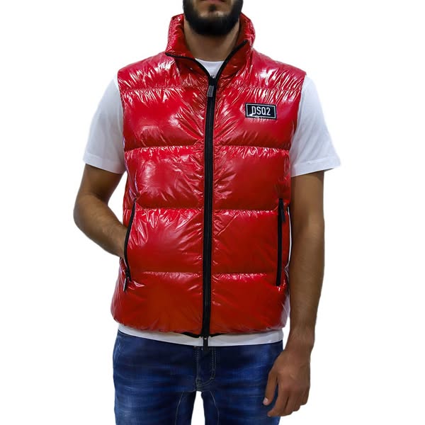 DSQUARED2 MEN PUFFER VEST BORDEAUX - 50 - DSQUARED2