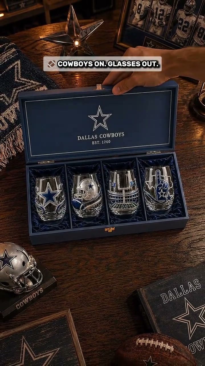 Football Fan Stemless Glass Gift Set FREE SHIPPING